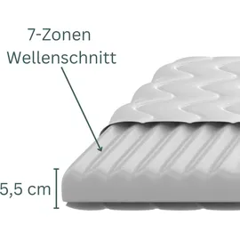 möbel-gerner Topper 7-Zonen Matratzentopper H3 140 x 200 cm weiß
