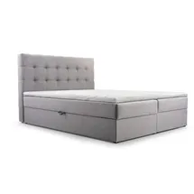 e-meubles Möblo Bett mit bettkasten, Bonell-Matratze und Topper, Doppelbett - Boxspringbett 05 - 140x200 cm, Schlafzimmer, Betten, Boxspringbetten