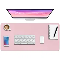 Boutilon Schreibtischunterlage aus Leder, rutschfestes Mauspad, Laptop-Schreibtischunterlage, Büro-Mauspad, wasserdicht, Leder-Schreibtischunterlage für Büro und Zuhause (XL, Hellrosa, 90 x 40 cm)