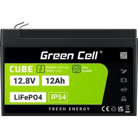 Green Cell CUBE LiFePO4 Spezial-Akku LiFePo-Block Flachstecker Li-Ion 12.8 V 12 Ah