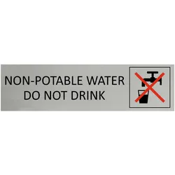 CombiCraft Aluminium Türschild Non-potable water 165x45mm mit 3M-Tape