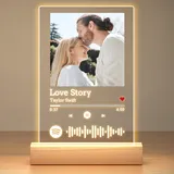 Spotify Glas Personalisierte Weihnachts Geschenke für Frauen Männer, Spotify Song Cover Glas Bild mit Foto, Fotogeschenke Personalisiert für Freundin, Personalisierte Jahrestag Geschenk für Sie Ihn