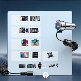 Joyroom Auto-Schnellladegerät 3 in 1 mit USB-Typ-C-Kabel 1,5 m 55 W schwarz (JR-CL07) 3-in-1 1x USB - 1x PD 55W + Type-C cable (black)