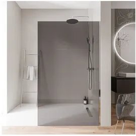 Bernstein Walk-in-Dusche EX102 120x200cm Chrom Grauglas, ESG-Sicherheitsglas, Walk-In Duschwand 10mm Grauglas Chrom 120cm ohne Bodenprofil 120 cm x 200 cm