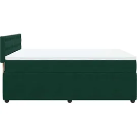 vidaXL Boxspringbett 140 x 200 cm Dunkelgrün