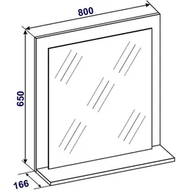 VCM my bath Spiegel VCB 10 915172 honig-eiche 80,0 x 17,0 x 55,0 cm