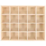 Homoyoyo Setzkasten aus Holz für Sammelgegenstände,20 Cell Setzkasten Holz Deko Regal Sammlerkasten Sammlervitrine Sammelbox für Frauen und Mädchen