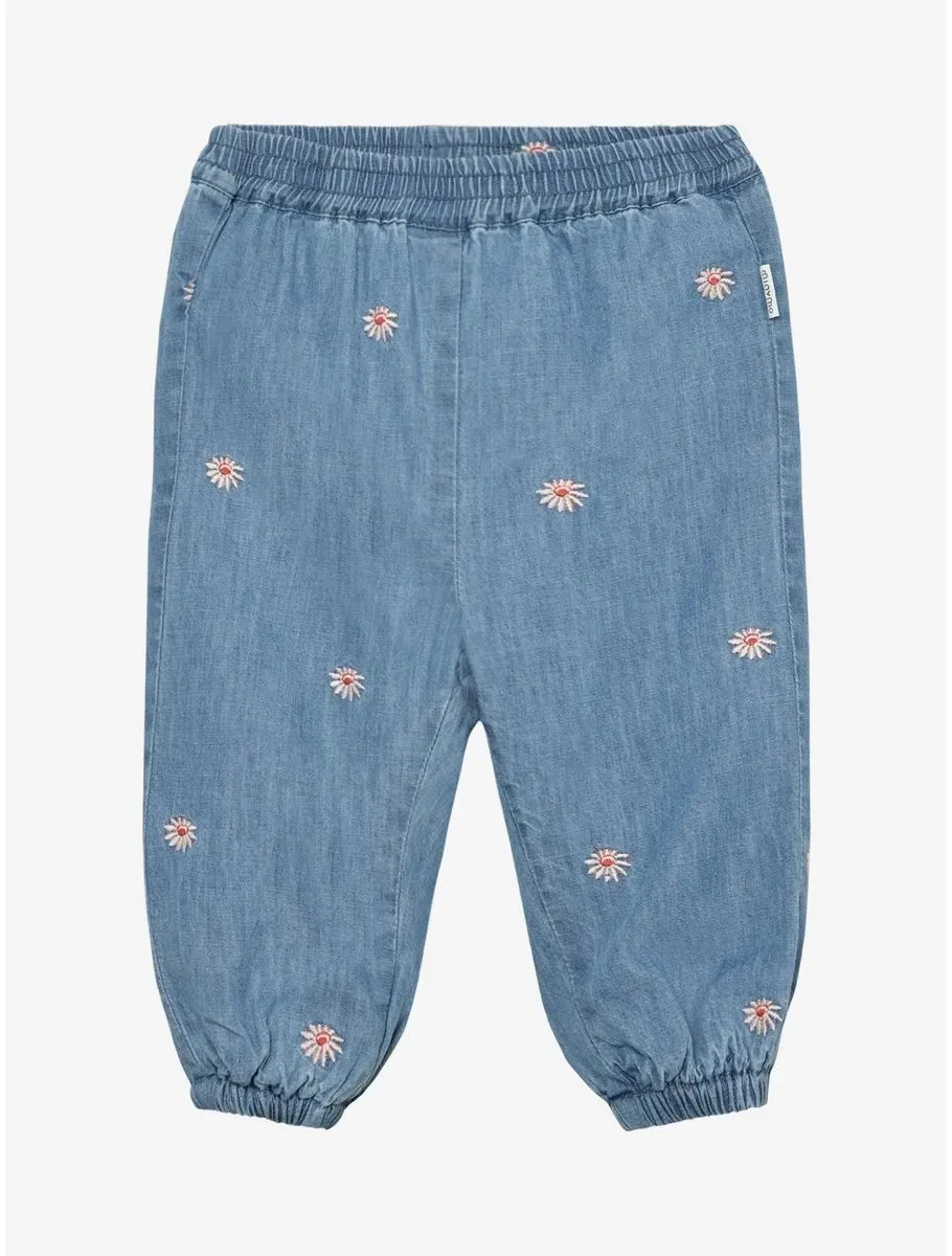 Minymo Pants Emb. Chambray w. Lining faded denim (7023) 50