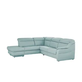 HIMOLLA Eckcouch Leder 2-Sitzer Blau