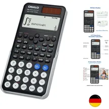 OSALO Wissenschaftlicher Taschenrechner 417 Funktion 10+2 Stellen Geschriebenes Display Solar und Batterie Rechner Schutzhülle für Schule Schwarz (OS 991ES Plus 2nd Edition)...