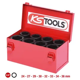KS Tools 3/4" Sechskant-Kraft-Stecknuss-Satz 8-tlg. lang