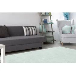 Teppich KAYOOM "Bali 110", blau (pastellblau), B:200cm H:40mm L:290cm, Polyester, Teppiche, flauschig und weich, UNI-Farben, hochflorig, hochwertiges Material