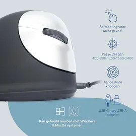 R-Go Tools Ergonomische Vertikale Maus für Rechtshänder (RGOHE)