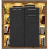 trendteam smart living - Highboard Schrank - Wohnen - Rock - Aufbaumaß (BxHxT) 121 x 128 x 40 cm - Farbe Wotan Eiche mit Matera - 182686248