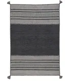 Pergamon Natur Teppich Kelim Navarro Anthrazit 200x300cm