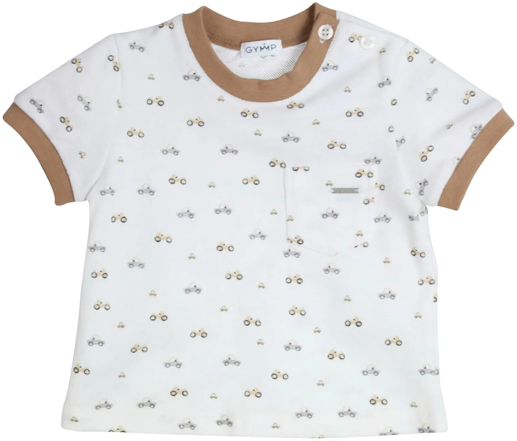 Gymp T-Shirt Autos Piqué, weiss, 86