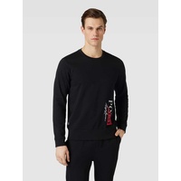 Sweatshirt mit Rundhalsausschnitt Modell 'LOOPBACK', Black, XXL
