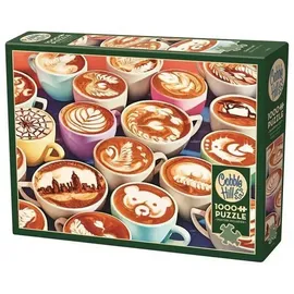 Brainbox Puzzle COBBLE HILL PUZZLES - Kaffeekunst 1000 Teile, 1000 Puzzleteile