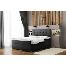 Fun Möbel Boxspringbett Schlafzimmerbett ABELT 180x200cm in Stoff Matt Velvet Anthrazit