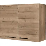 Nobilia Hängeschrank ""Structura", vormontiert, mit zwei Einlegeböden" Schränke Gr. B/H/T: 90cm x 72cm x 37,2cm, 2 St., braun (front und korpus: eiche havanna nachbildung) Breite 90 cm