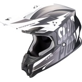 Scorpion VX-16 Evo Air Slanter, Motocross Helm, schwarz-silber, Größe XS