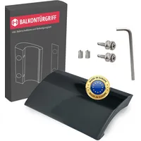 Gedotec Balkontürgriff außen Aluminium [Made in EU] Stabiler Balkontür Griff mit Schrauben I Griff Balkontür außen in Grau I Terassentürgriff außen mit einer Länge von 82mm I Türgriff Balkontür außen