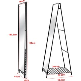 [en.casa] Standspiegel Ruffano 148,5 x 40 cm