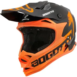 Bogotto V321 Soulcatcher Motocross Helm, schwarz-orange, Größe S für Männer