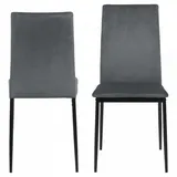 Actona Esszimmerstuhl Kunstleder grau 4er Set