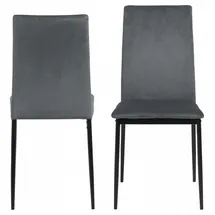 Actona Esszimmerstuhl Kunstleder grau 4er Set