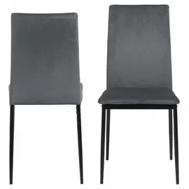 Actona Esszimmerstuhl Kunstleder grau 4er Set