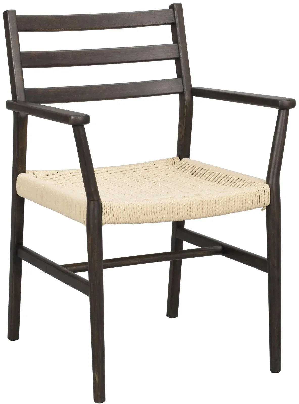 Stuhl Harlan mit Armlehne aus Eiche, Retro Chic Design, Braun Hellbeige, komfortabel für Dein Zuhause