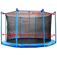 walexo Gartentrampolin 366 cm Schwarz