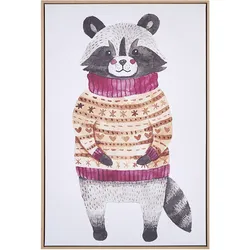 Canvas CAMPLI Tiermotiv 63 x 99 cm Grau