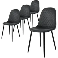 ML-Design Esszimmerstuhl Samt anthrazit 4er Set