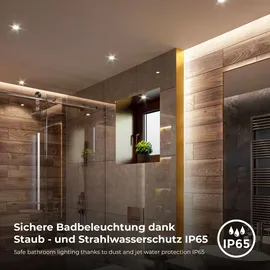 B.K.Licht Einbauleuchte 5er Set IP65 dimmbar Kunststoff 9 x 4,2 cm weiß