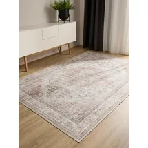 benuta Basic Waschbarer Teppich George - Rosa/Beige 80x150 cm - Kunstfaser - Rechteckig & im Style: Vintage, Elegant, Retro - Pflegeleicht für Wohnzimmer Schlafzimmer