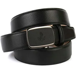 Ledergürtel ANTHONI CROWN, Damen, Gr. 110, schwarz, Leder, unifarben, Gürtel, mit Anker-Logo, Ton in Ton Steppung