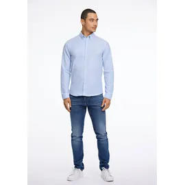 Lindbergh Businesshemd "Oxford-Hemd (Langarm) Slim Fit", Herren, Gr. XL, Normalgrößen, blau (lt blau mix), Obermaterial: 97% Baumwolle, 3% Elasthan, Hemden