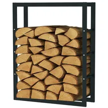 SCHMIDT security tools Kaminholzregal Metall 80 x 25 x 100 cm Schwarz