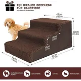 Famanu Hundetreppe für kleine Hunde - mit waschbarem Plüschbezug, rutschfest
