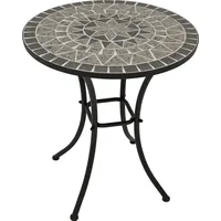 DEGAMO Bistrotisch SIENA Ø 60 x 70 cm Mosaik grau/Weiß/Schwarz