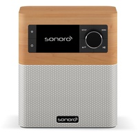 sonoro Stream Internetradio mit Bluetooth & DAB Plus (UKW/FM, WLAN, MP3, Spotify, Amazon, Deezer, spritzwassergeschützt) Design Küchenradio Ahorn/Weiß