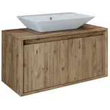 roomartstore.de Roomart Atlantic-85 Unterschrank Bad 85 cm Breit, Eiche,