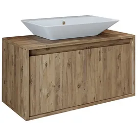 roomartstore.de Roomart Atlantic-85 Unterschrank Bad 85 cm Breit, Eiche,
