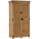 MCombo Gartenschrank Geräteschuppen Werkzeugschrank Outdoor-Schrank Gartenbox 0870 aus Holz Natur, 47 X 87 X 160 cm