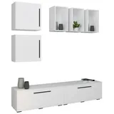VCM TV Möbel, TV Lowboard Fernsehschrank Schrankwand Wohnzimmer, Anbauwand Wohnwand Arila L
