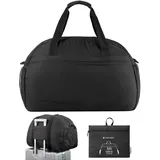 Navaris Faltbare Reisetasche 55L - Reisetasche für das Handgepäck faltbar und leicht - Schwarz