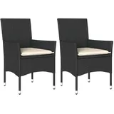 vidaXL Gartenstuhl 54,9 x 64,1 x 25,9 cm schwarz 2 St.