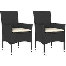 vidaXL Gartenstuhl 54,9 x 64,1 x 25,9 cm schwarz 2 St.